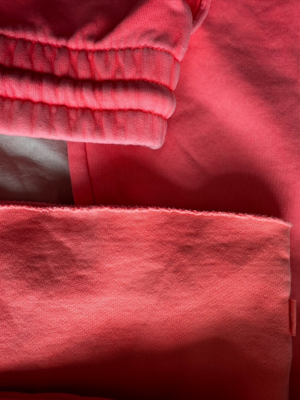 Tna by aritzia Coral Pink Cropped Hoodie Jogger Set XS Cozy Fleece - Picture 14 of 14